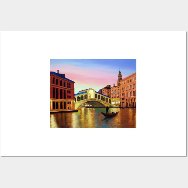 Rialto Bridge on the Grand Canal Wall Art by terryhuey